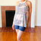 Cream Boho Paisley Thermal Halter Top