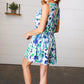 Green & Blue Floral Sleeveless Surplice Romper