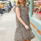 Feeling Bold Taupe Leopard Print Tiered Ruffle Sleeve Woven Dress