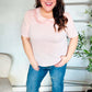 New Day Blush Flat Collar Floral French Terry Blouse