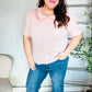 New Day Blush Flat Collar Floral French Terry Blouse