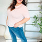 New Day Blush Flat Collar Floral French Terry Blouse