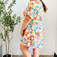 Tropical Trance Coral Tropical Floral Surplice Woven Romper