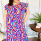 Feel Your Best Purple Abstract Print Smocked Ruffle Sleeve Maxi Dress
